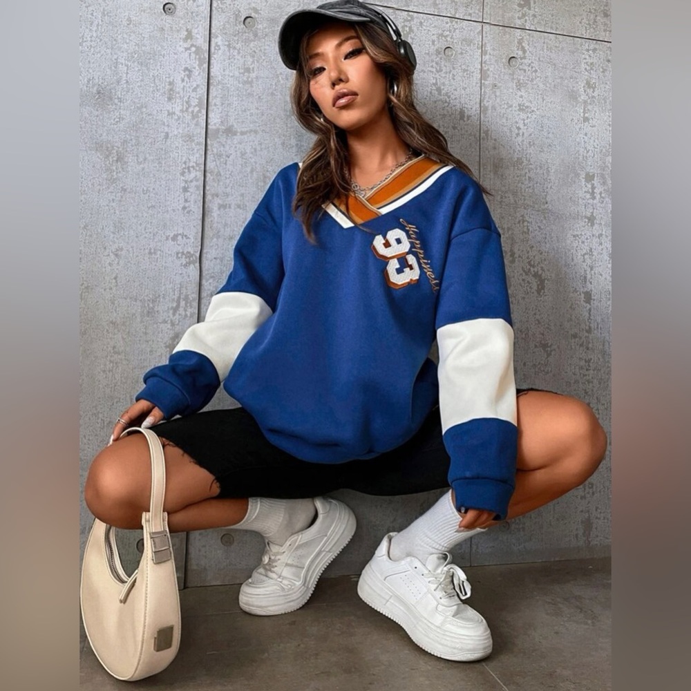 Drop shoulder sweater